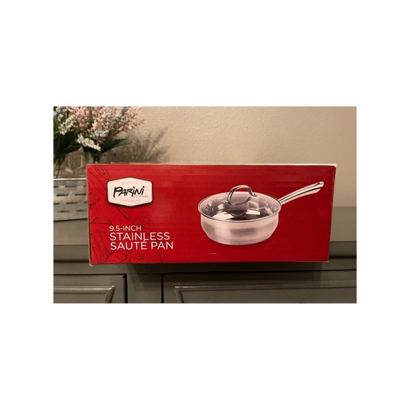 Parini 9.5-Inch 304 Stainless Steel Sauté Pan with Tempered Glass Lid-Ne… - Picture 4 of 6